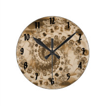 Fractal espiral de Shell Reloj De Pared
