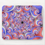 Fractal espiral patriótico tapetes de ratón