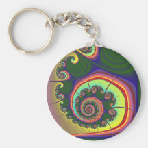 Fractal espiral verde de la joya llaveros personalizados