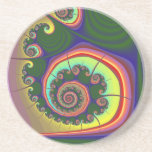 Fractal espiral verde de la joya posavaso para bebida