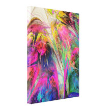 Fractal - flores tropicales impresiones en lona estiradas