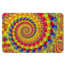 Fractal loco amarillo iman de vinilo
