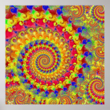 Fractal loco amarillo impresiones