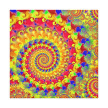 Fractal loco amarillo impresiones en lienzo estiradas