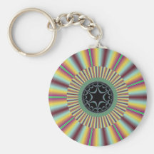 Fractal magenta del resplandor solar de la aguamar llavero personalizado