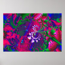 Fractal psicodélico 3D de Nerdberries Poster