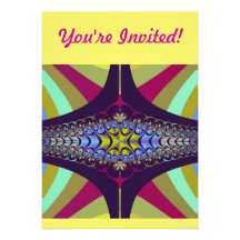 Fractal púrpura del ciempiés invitacion personal 