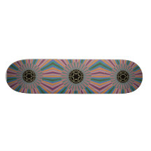 Fractal rayado del resplandor solar de la turquesa patines personalizados