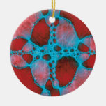 Fractal rojo y azul ornaments para arbol de navidad