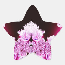 Fractal rosado y púrpura bonito complejo calcomania forma de estrella personalizada