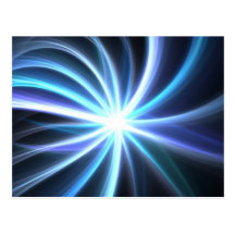 Fractal solar brillante azul Starburst Tarjetas Postales