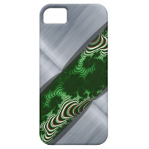 Fractal verde y plata iPhone 5 Case-Mate protectores