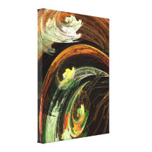Fractal - viento que remolina de las hojas de otoñ impresión en lienzo estirada