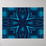 Fractales azules del Wildflower posters