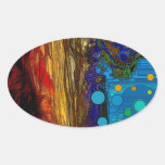 Fram - arte abstracto calcomania de óval personalizadas