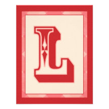 Frambuesa "L" invitaciones del boda del monograma Comunicados Personalizados