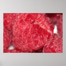 Frambuesas en lona poster