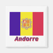 Français de Drapeau Andorre avec le nom en Imán De Nevera