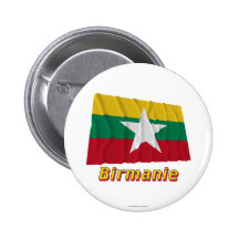 Français de Drapeau Birmanie avec le nom en Pins