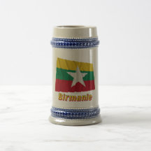 Français de Drapeau Birmanie avec le nom en Taza De Café