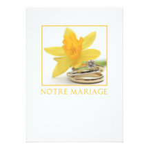 Francés amarillo de la invitación del boda