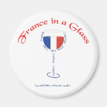 Francia en un vidrio iman para frigorífico