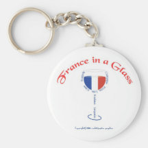 Francia en un vidrio llavero personalizado