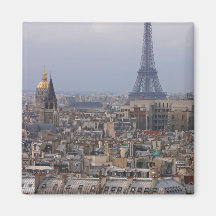 Francia, París, paisaje urbano con la torre Eiffel Imanes