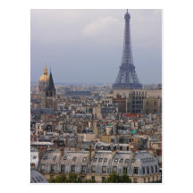 Francia, París, paisaje urbano con la torre Eiffel Postal
