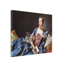 Francois Boucher - señora de Copete-retrato Impresion En Lona