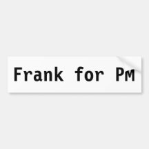 Frank para el P.M. Pegatina De Parachoque
