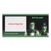 Frankenstein y novia - tarjeta de la foto de Hallo Tarjeta Fotográfica