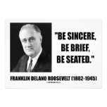 Franklin Delano Roosevelt sea escrito sincero asen Comunicados Personalizados