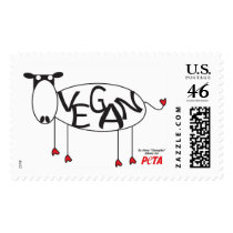 Franqueo de la vaca del vegano sellos