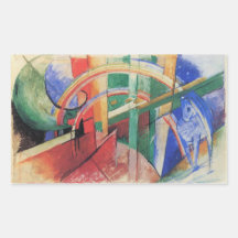 Franz Marc - caballo azul con el arco iris Rectangular Altavoces