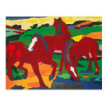 Franz Marc - caballos rojos Postal