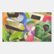 Franz Marc - casa con los árboles Etiqueta