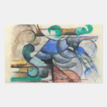 Franz Marc - casa en paisaje abstracto Rectangular Altavoces