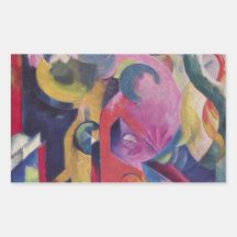 Franz Marc - composición III Rectangular Pegatina