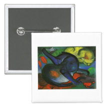 Franz Marc - dos gatos azules y amarillea el aceit Pins