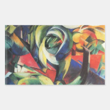 Franz Marc - el Mandrill Rectangular Pegatinas