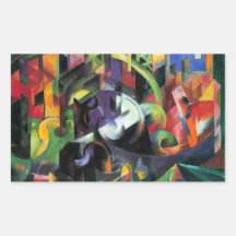 Franz Marc - extracto con ganado Etiqueta