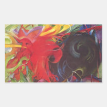 Franz Marc - formas que luchan Rectangular Pegatina