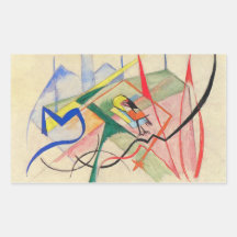 Franz Marc - pequeñas criaturas míticas Rectangular Pegatina