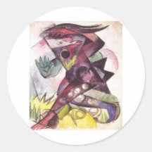 Franz Marc - tempestad Shakespeare 1914 de Caliban Pegatina Redonda
