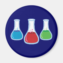 Frascos de la ciencia imán de frigorifico