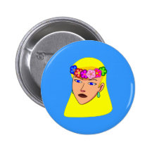 Frau Blondine Frühling fair woman spring Anstecknadelbutton