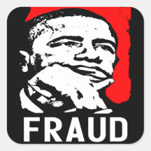 Fraude: ¡Barack Obama! Calcomania Cuadradas Personalizada