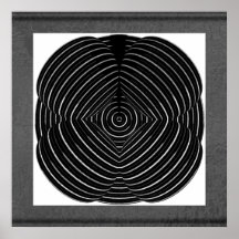 Frecuencia estupenda de la mente en blanco y negro posters