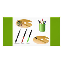 free-vector-painting-accessories-11021 tarjeta con foto personalizada